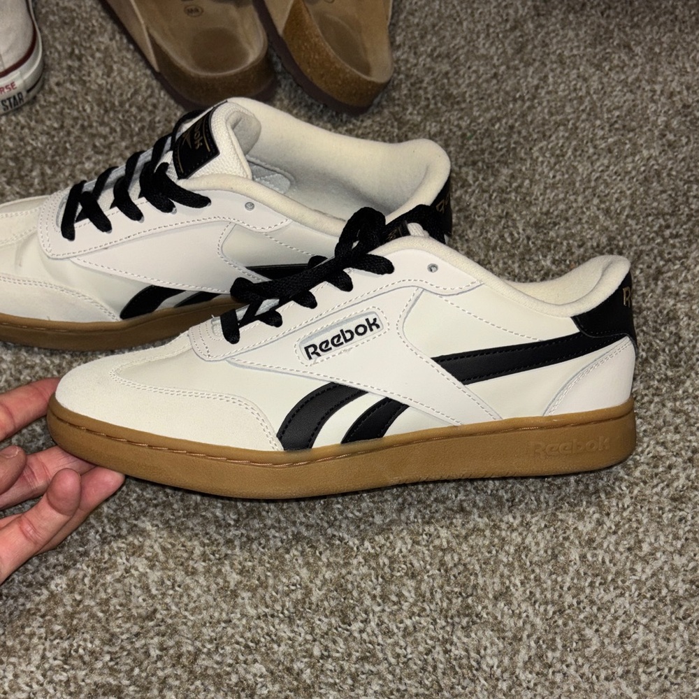 Reebok White Black Gum Sole Classic Sneakers